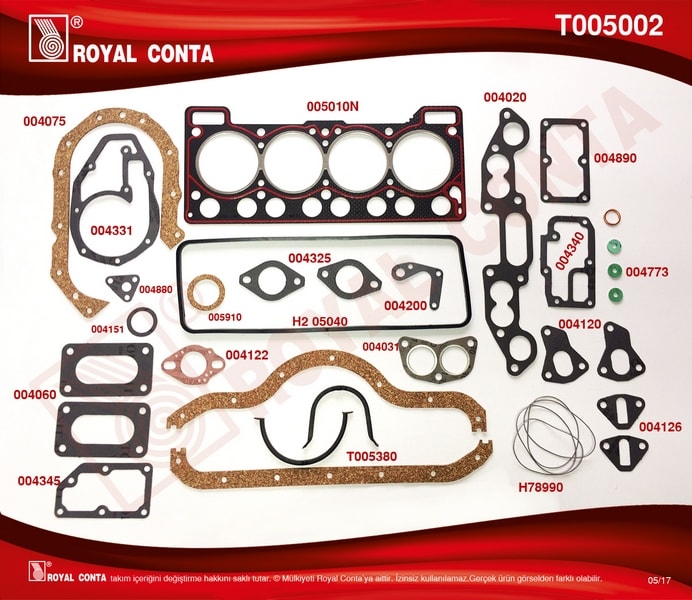 MOTOR TAKIM CONTASI KECESIZ R12 TOROS 1,4 - ROYAL T005002
