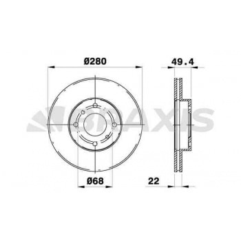 ON FREN DISKI AYNASI HAVALI NISSAN PRIMERA P11 1.8 2.0 96-02 ALMERA II 00-06 (280X4) - BRAXIS AE0144
