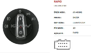 Unıversal Cam Anahtarı>rapıd Far Anahtarı - Mcar-An468ag