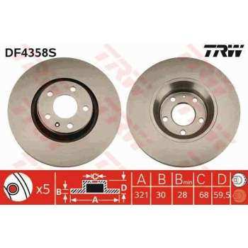 FREN DISKI ÖN - DDF1277 - TRW DF4358S