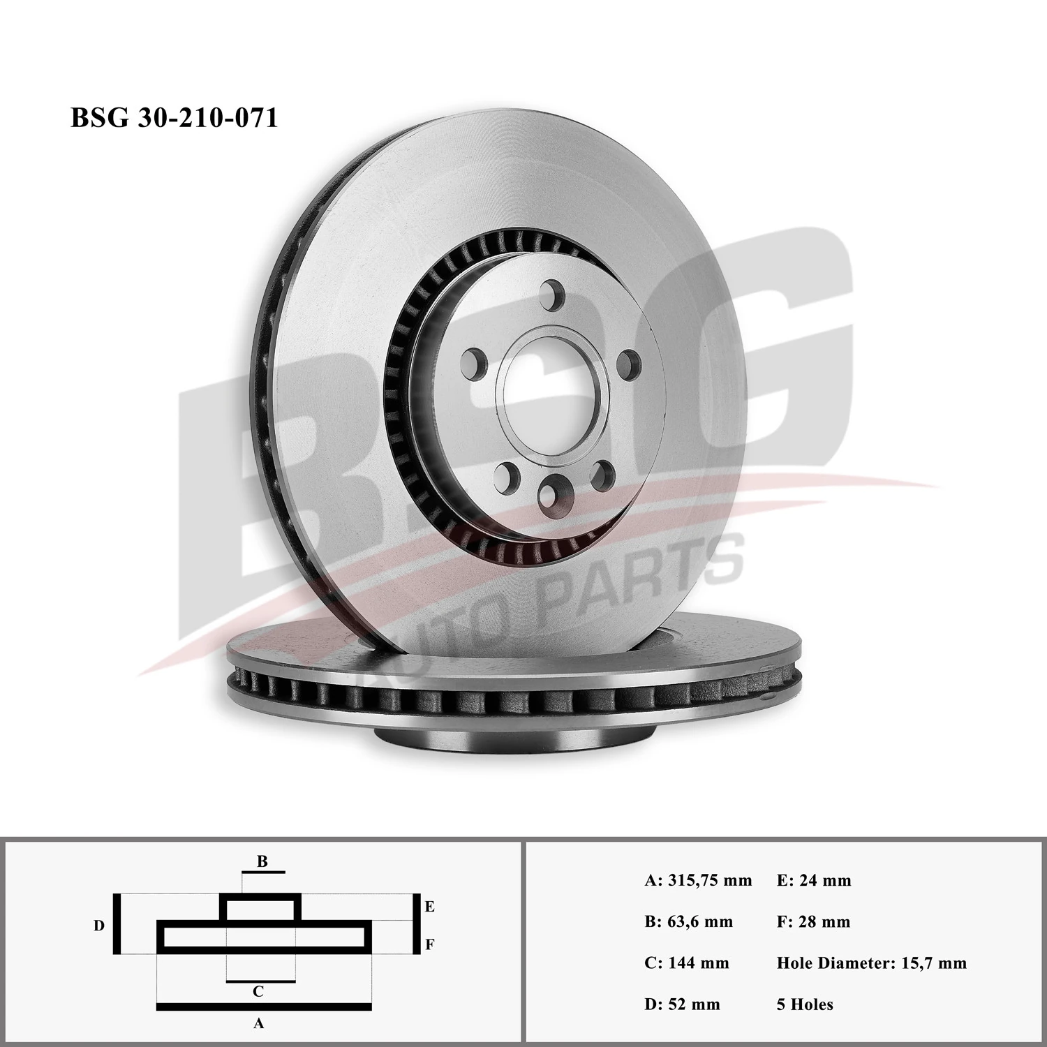 Ford Fren Diski Ön - 316 MM Adet - Bsg 30-210-071