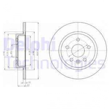 ARKA FREN DISK AYNASI ASTRA CRUZE J 1.3 CDTI / 1.4 / 1.4 TURBO / 1.6 / 1.6 SIDI / 1.7 CDTI / 2.0 CDT - DELPHI BG4199C