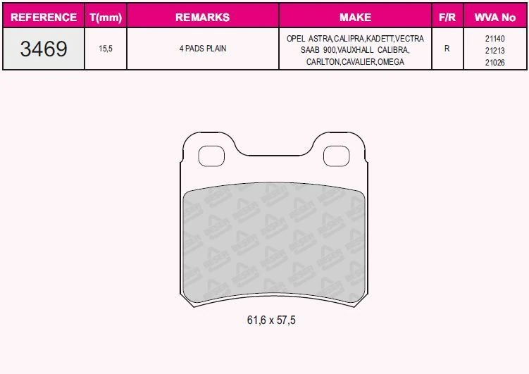 Opel Arka Fren Balatası Vectra A Omega A Astra F - Beser 3469