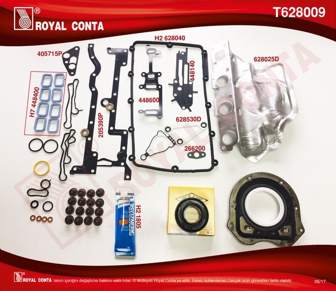 MOTOR TAKIM CONTA TRANSIT 2,2 TDCI EURO 5 ONDEN CEKER (SKT KECELI+SUP LASTIKLI SKC YOK - ROYAL T628009