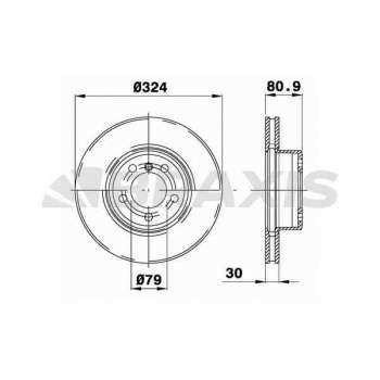FREN DISKI ON BMW E65 E66 02>08 - BRAXIS AD1052