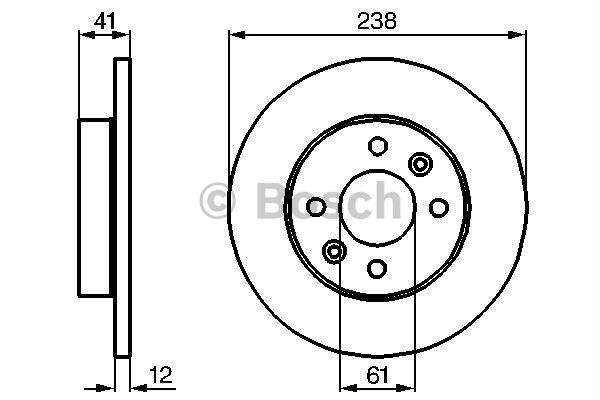 ON FREN AYNASI (DISKI) R9 R11 R19 R21 CLIO I II SYMBOL EXPRES MEGANE I LOGAN SANDERO 1,2 / 1,4 / 1,6 - BOSCH 0986478105