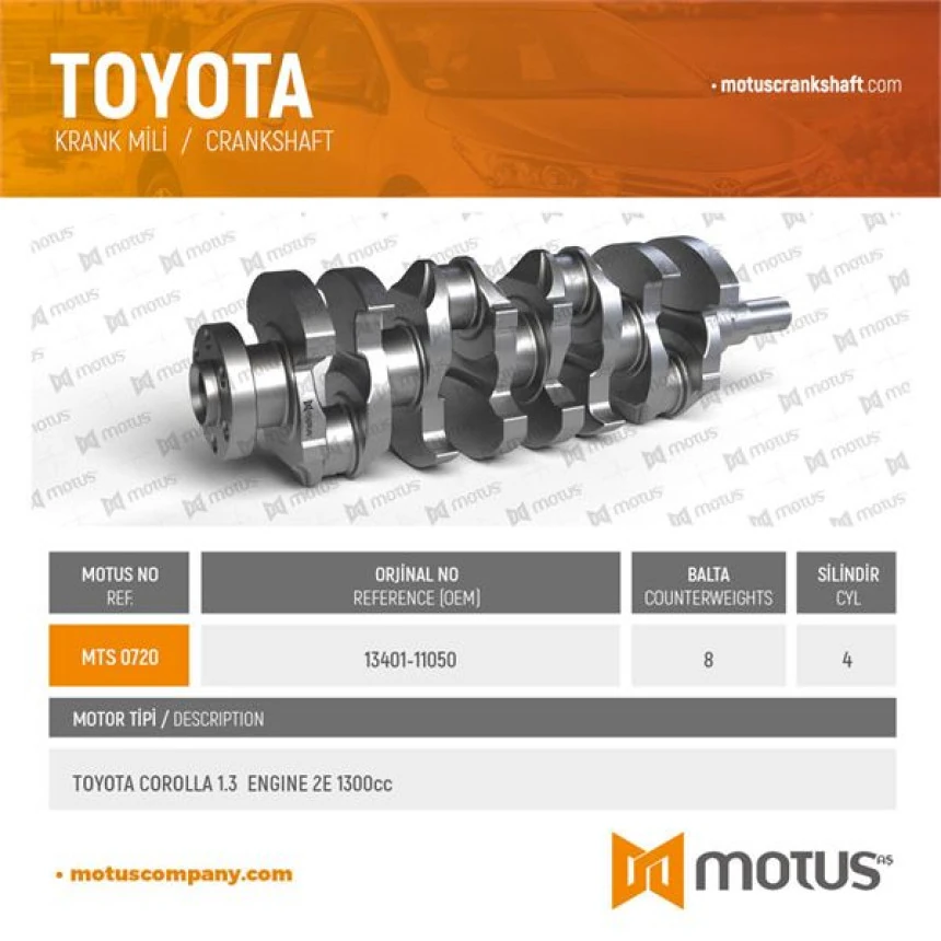 Toyota Krank MILI Toyota Corolla 1.3 2e - Motus 720