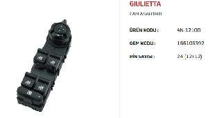 Unıversal Cam Anahtarı Sol - Çerçeveli Giulıetta 10-20 - Mcar-An1210d