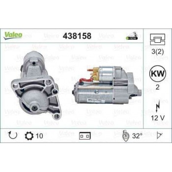 MARS MOTORU G9U 12V 10 DIS 2,2KW MASTER MOVANO VIVARO TRAFIC 2,2DTI / 2,5CDTI 01> - VALEO 438158