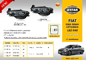 Unıversal Fiat Egea Far Motorlu Sağ  ( 2016 - 2020 ) Krom Çitalı - Led Drl+park - Ayfar-101134