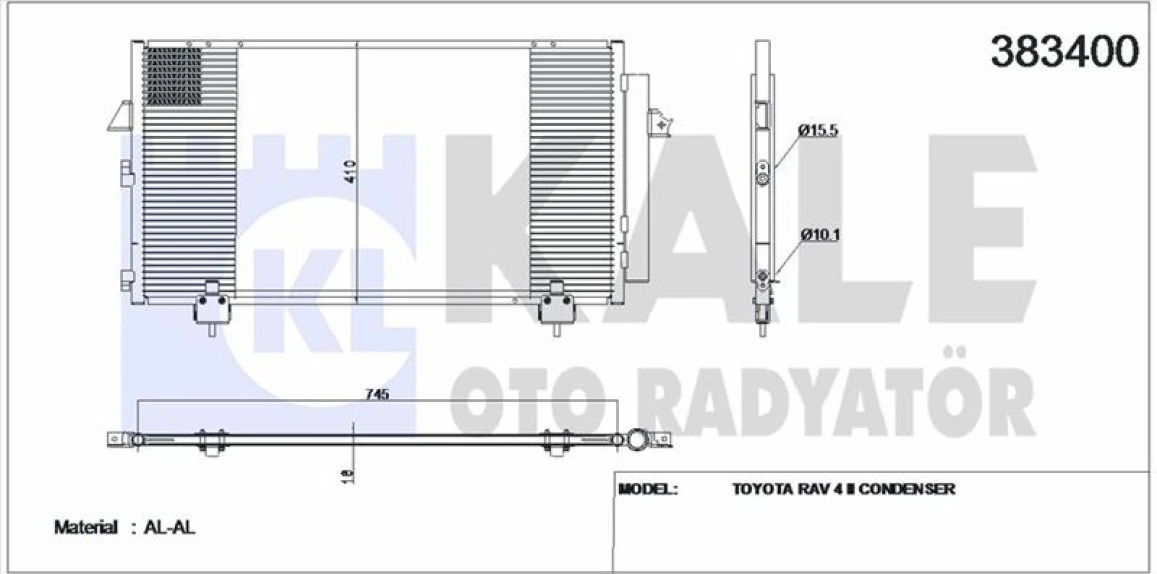 Toyota Klima Radyatoru Toyota Rav 4 II 00-05 (745×410×16) - Kale 383400