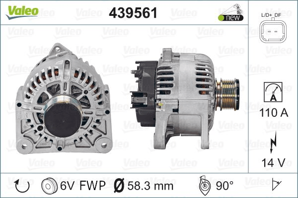 ALTERNATOR 12 V 110 A DUSTER LOGAN 1.5 DCI - VALEO 406770
