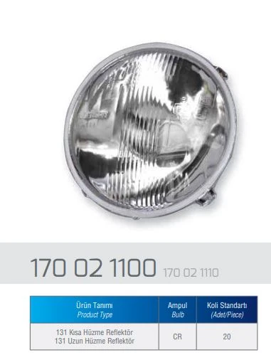 Tofas Far Reflektoru Uzun Huzme IC Sahın - Aygersan 170.02.1110