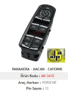 Unıversal Cam Anahtarı>porsche 911 - Cayenne - Macan - Panamera Cam Anah. Sol - Mcar-An3410