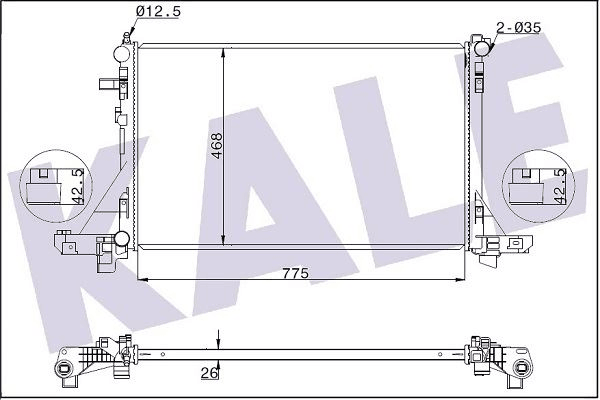 MOTOR RADYATORU KANGOO 1,5DCI / 1,9 EXPRESS 1,9 F8Q KLIMASIZ (479X442X34) / (1 SIRA ALB SISTEM) - KALE 0534351AB