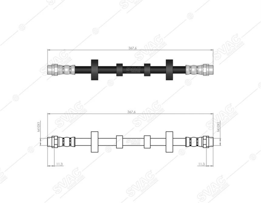 Vag On Fren Hortumu Sag Sol (370mm) Transporter T4 96>06 - Svac 10-0210