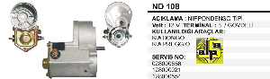 MARŞ OTOMATİĞİ GÖVDELİ-NT 12V KIA BONGO PREGIO  (GENİŞ GÖVDE) - REMARK-ND108
