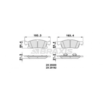Mercedes Fren Balatası On X166 12>15 W166 15>18 C292 15>19 - Braxıs Aa0308