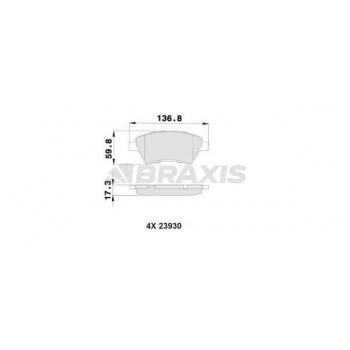 ON FREN BALATASI MEGANE II SCENIC II 1.4 / 1.5DCI / 1.6 / 1.9DCI / 2.0 KANGOO 1.9DCI 01> - BRAXIS AB0018