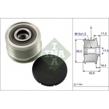 ALTERNATOR KASNAK CLIO II-MGN-KNG-SCENIC (K4M-K4J-K9K-F4P) (6 KANAL) - INA 535010510
