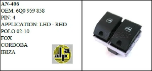 Unıversal Cam Anahtarı>vw Polo Sol Çiftli 2002 --->   >>6q0959858 - Mcar-An406