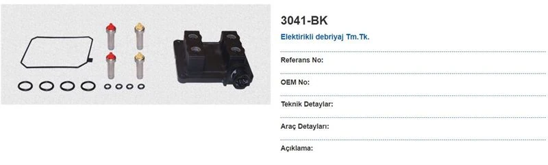 Unıversal Truck Elektrikli Havalı Debriyaj Merkezi Tamır Takımı (otomatık Sanzıman) - Mercedes / Actros-Axor-Travego - May 3041-Bk