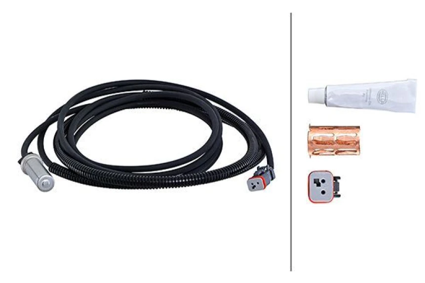 Scanıa Truck Abs Sensörü Arka R-L Disk Tip A Tipi Fis (spiral Korumalı) Scanıa P.g.r.t.-Seri 04>  3488 MM - 2 Pin - Hella 6pu230048-601