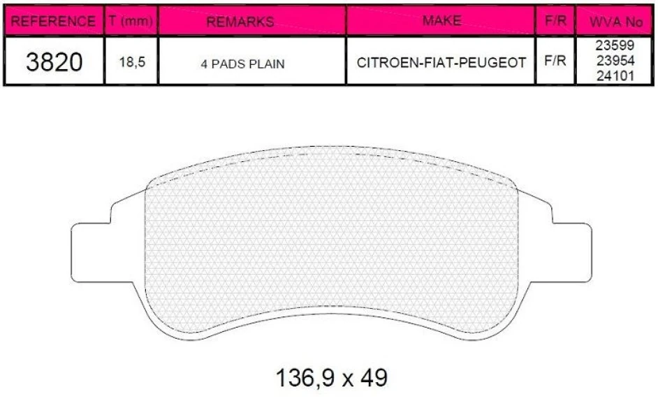 Fiat On Fren Balatası Berlingo II Partner II P1007 C2 C3 II C4 Xsara Picasso P207 C3 III Ds3 C3 Picasso P - Grap 93820