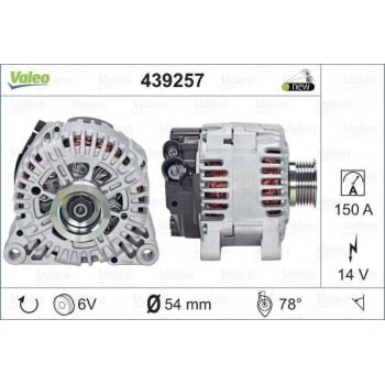 ALTERNATOR EXPERT P307 P206 P306 BERLINGO C5 P406 XANTIA 2,0HDI 12V 150 AMPER - VALEO 439257