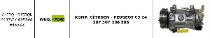 Unıversal Klima Kompresörü> Citroen - Peugeot C3 C4  207 307 308 508 - Wondo-47090