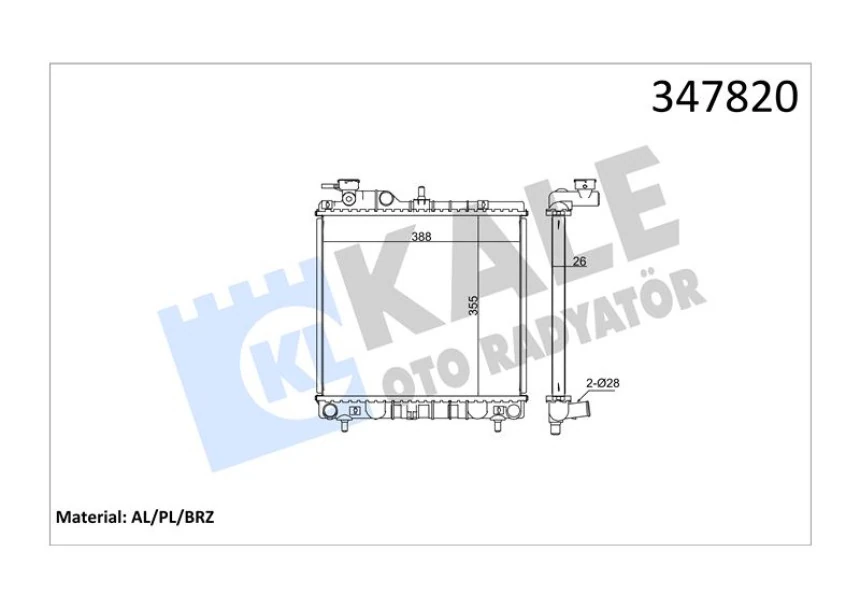Hyundaı Motor Su Radyatoru Hyundaı Atos 1.0 Manuel 97>03 - Kale 347820