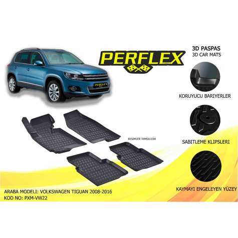 PASPAS 3D HAVUZLU X-MAT TIGUAN 2008-2016 - PERFLEX PXM-VW22