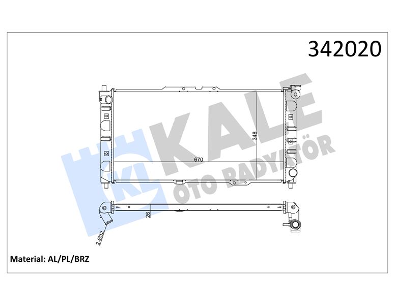 RADYATOR 323 F V 1,5 16V 94 98 - KALE 342020