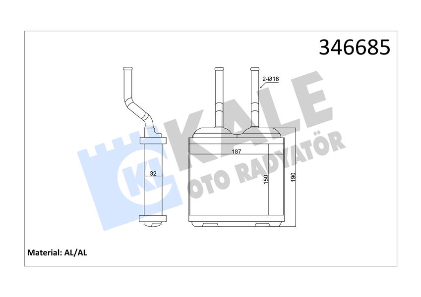 KALORIFER RADYATORU CORSA B COMBO B TIGRA A - KALE 346685