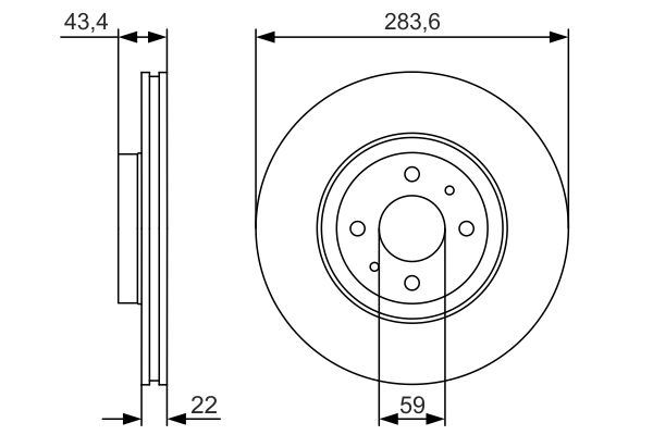 ON FREN AYNASI (DISKI) BRAVO I II CROMA DOBLO IDEA LINEA MAREA STILO ALFA 155 1,2 / 1,3 / 1,4 / 1,6 - BOSCH 0986479S01