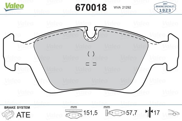 FREN BALATASI ON BMW E46 E36 91>05 - VALEO 670018