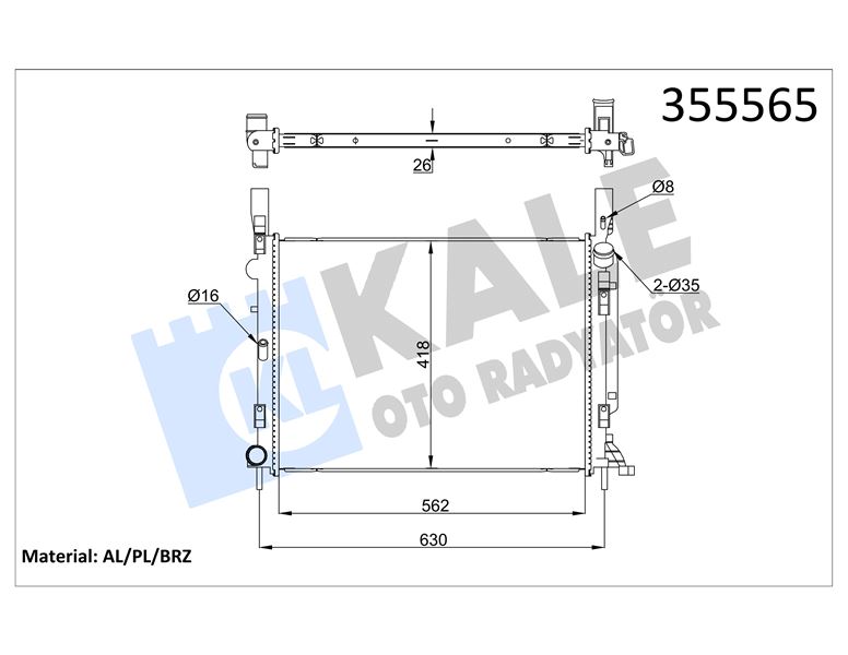 MOTOR RADYATORU KANGOO III 1,5DCI / 1,6 08> - KALE 355565