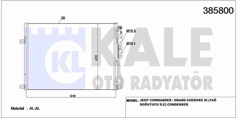 Jeep Klima Radyatoru  Commander Grand Cheroke III (618×456×20) - Kale 385800