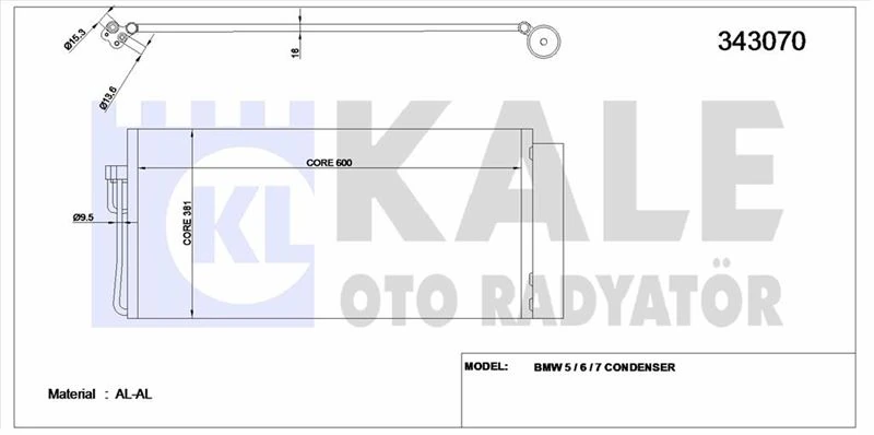 Bmw Klima Radyatoru Bmw E60 E65 M57 N57 N67 - Kale 343070