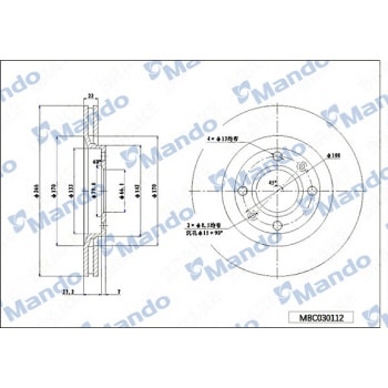 ON FREN DISK AYNASI BERLINGO II P206 PARTNER II 1,6 1,9D 1,6HDI DW8 P1007 P206 P307 P207 P208 P301 C - MANDO MBC030112
