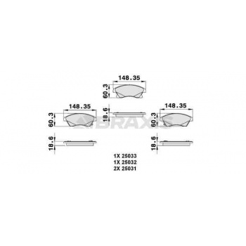 ON FREN BALATASI 15 INCH ASTRA J CRUZE AVEO T300 - BRAXIS AB0128