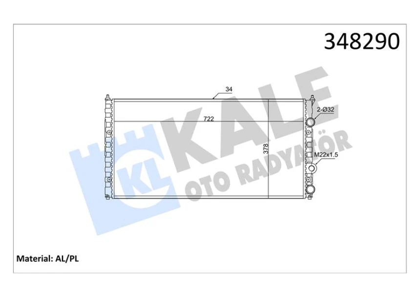 Vag Motor Radyatoru Passat IV 1,6i CL / Gl 1,8i / 2,0 / 2,8 Vr6 Manuel - Kale 348290