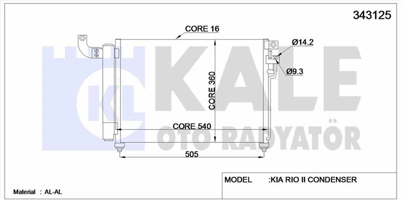 Kia Klima Radyatoru Komple Rio Crdi 2006> Dizel - Kale 343125