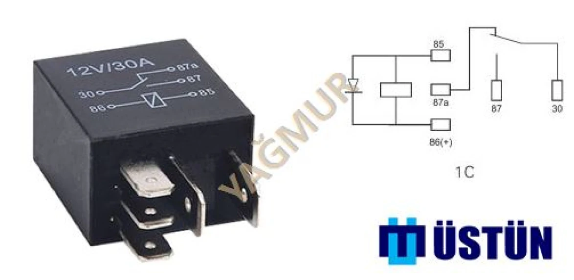 Unıversal Mikro Role 12v 5p  40 Amper - Ustun Rl350