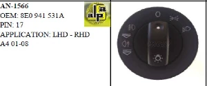 Unıversal Far Anahtarı>audi A4 01-08 Far Anah.   >>8e0941531a - Mcar-An1566