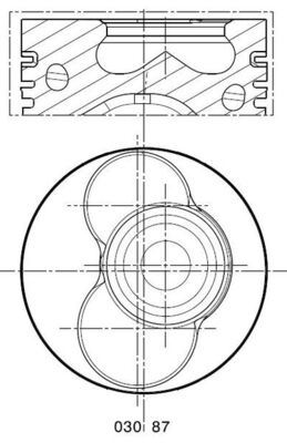 MOTOR PISTON SEGMAN 79,51mm (+0,50) T5 AXB AXC (3 / 4 CYL,) - MAHLE 0308702