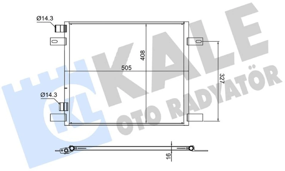 Daf Truck Klima Radyatoru - Daf / Cf ; Lf45 Fa Lf55 Fa 01=> Kurutucusuz [brazıng Al/al] [505x408x16] - Kale 382685