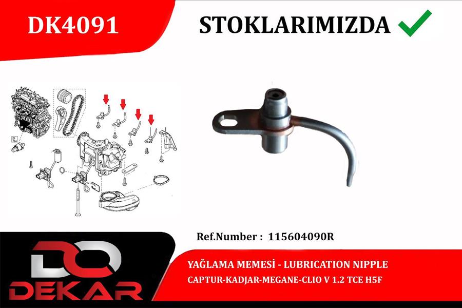 YAGLAMA MEMESI  CLIO IV CAPTUR 1.2 TCE H5F - DEKAR DK4091