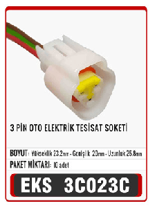 SOKET>3 PİN OTO ELEKTRİK TESİSAT - EKS-3C023C