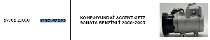 Unıversal Klima Kompresörü Hyundai Accent Getz Sonata Benzinli 2000-2005 - Wondo-47203